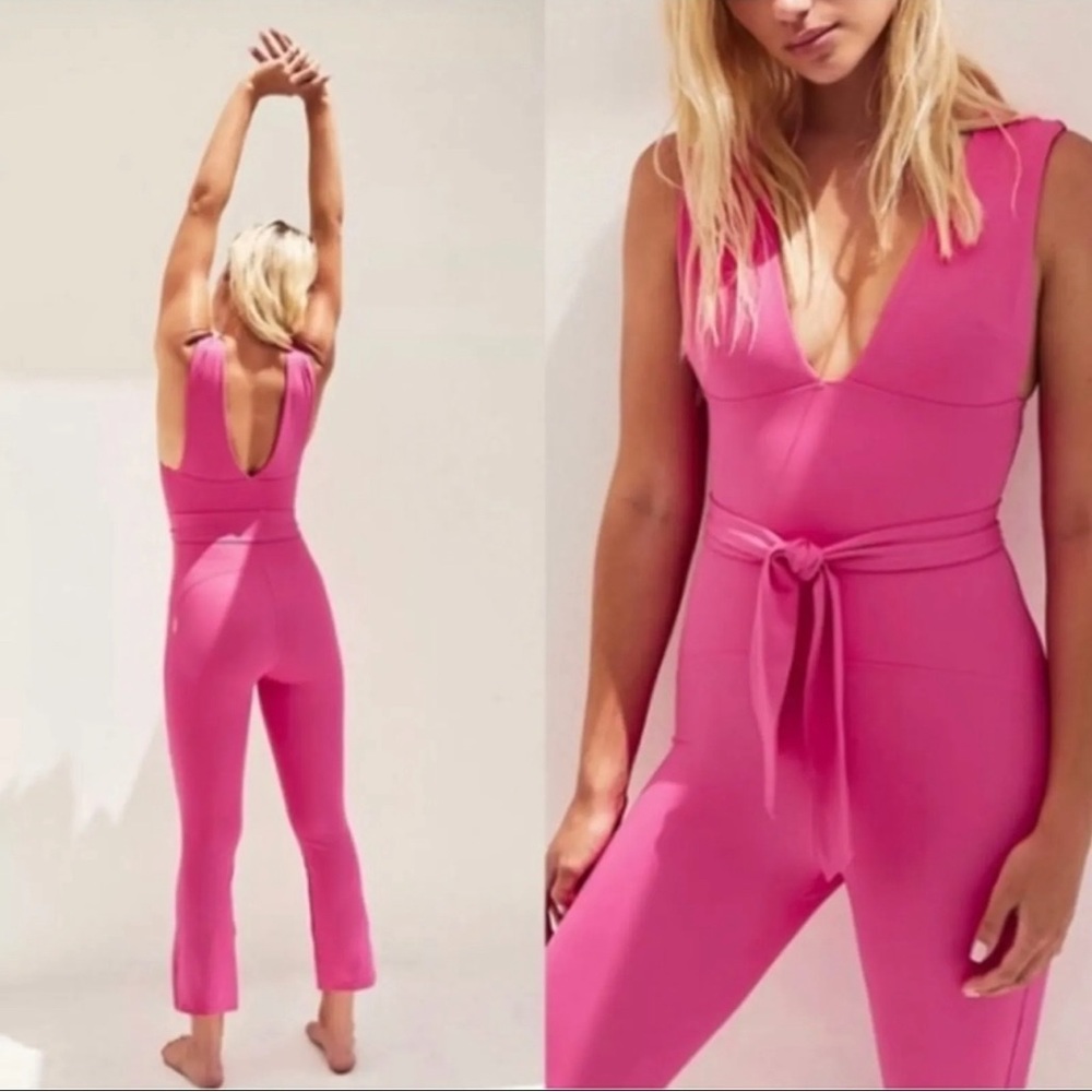 Free People Small Free People Movement After Hours Jumpsuit in Hot Pink | Small